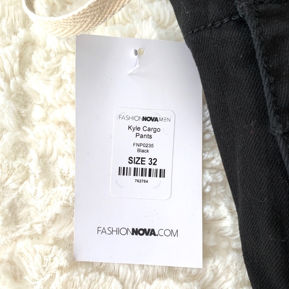 Fashion Nova 32 Kyle Black Cargo Pants - Picture 2 of 6